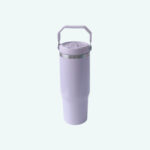 30oz Tumbler with Flip Straw and Handle – Stainless Steel Insulated Water Bottle Travel Mug – Lilac Haze