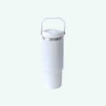 30oz Tumbler with Flip Straw and Handle – Stainless Steel Insulated Water Bottle Travel Mug - Cloud White