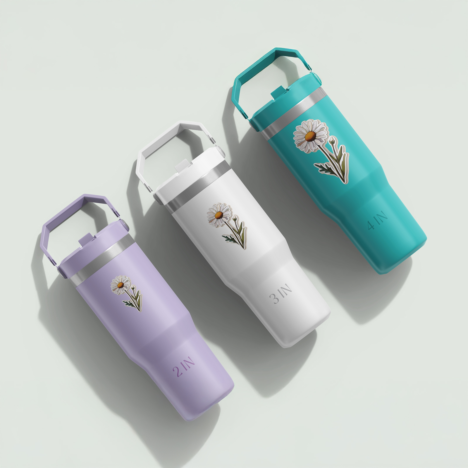 Daisy Sticker on 30oz Tumbler – Color Trio