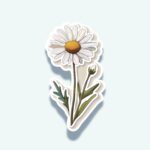 Daisy Flower Sticker – Vinyl Matte Botanical Floral Decal