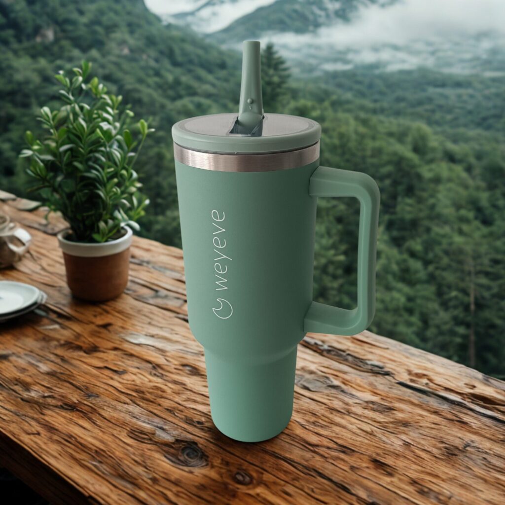40oz Tumbler with Handle Misty Eucalyptus 4