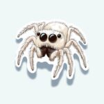 Jumping Spider Sticker – Cute White Spider Decal