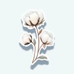 Cotton Flower Plant Sticker – White Cotton Plant Decal