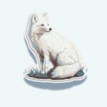 Arctic Fox Sticker – White Winter Fox Decal