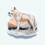 Arctic Wolf Sticker – Mountain Sunset Vinyl Decal