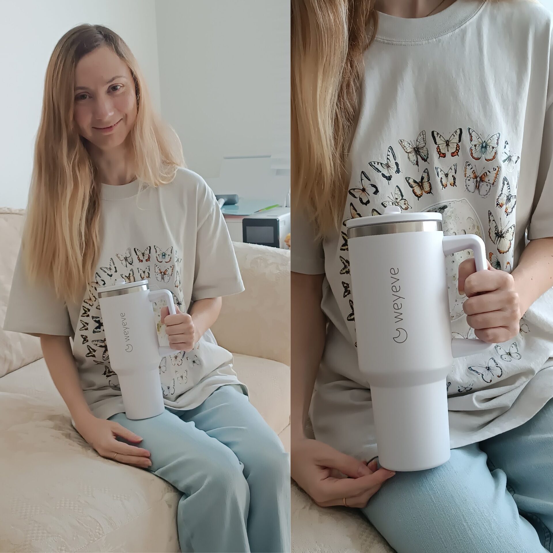 Weyeve 40oz Tumbler White WITH ME