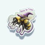 Witchy Bumblebee Sticker - Purple Hat