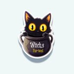 Witch’s Fur-iend – Black Cat Cauldron Sticker