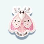 Blush Silk Moth Sticker - Feathered Antennae
