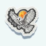 Bone to Fly – Skeleton Owl Sticker - Harvest Moon
