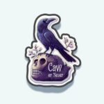 Raven on Skull Sticker - Trick or Treat