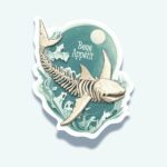 Shark Skeleton Sticker - Haunted Moon