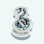 Venom in the Bones Snake Skeleton Sticker – Dark Halloween Reptile Design