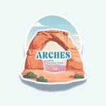 Arches National Park Sticker – Delicate Arch Utah Desert Landscape Decal