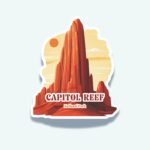 Capitol Reef National Park Sticker – Sandstone Monolith Landscape Decal, Utah