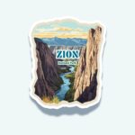 Zion National Park Sticker – Canyon River Landscape Decal, Utah