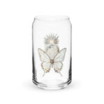 16 oz Can-Shaped Glass, Plastic Utensil Crock for Kitchen, Clear Pencil Pen Holder