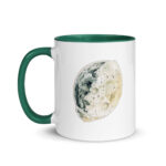 Ceramic Mug with Sun and Moon, White Mug with Color Inside